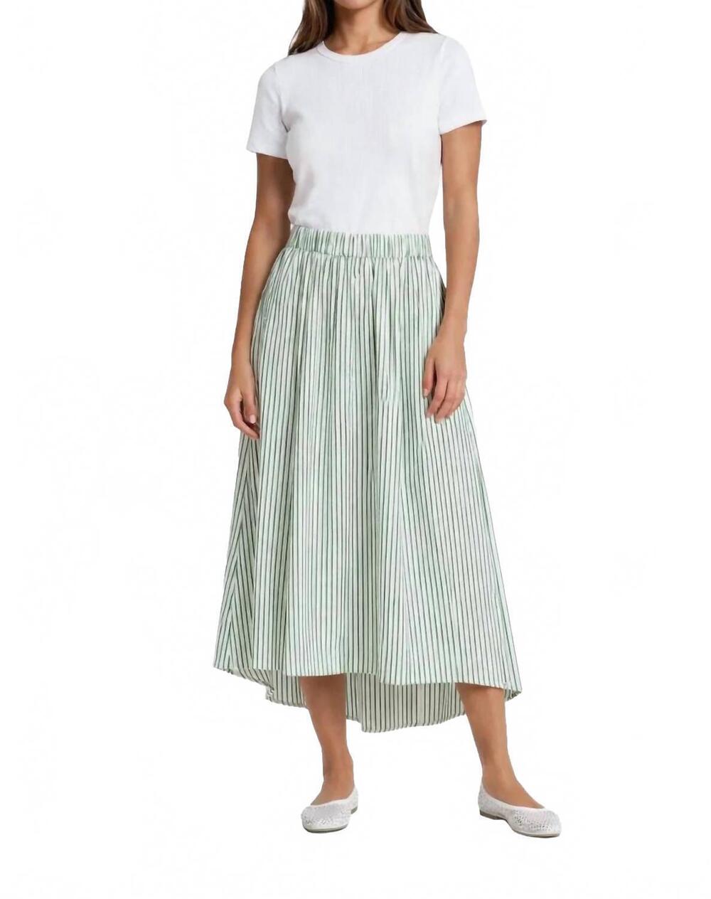 NEW XIRENA gwynn midi skirt in trellis green